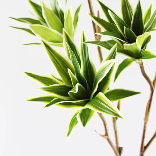 grande branche de bambou artificielle avec fleurs et feuilles décoratives - vue 3 sur 8
