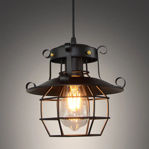 Vintage Loft lampes suspendues en métal lampe industrielle suspendus luminaires Cage nordique rétro Loft lampes maison cuisine Bar décor
