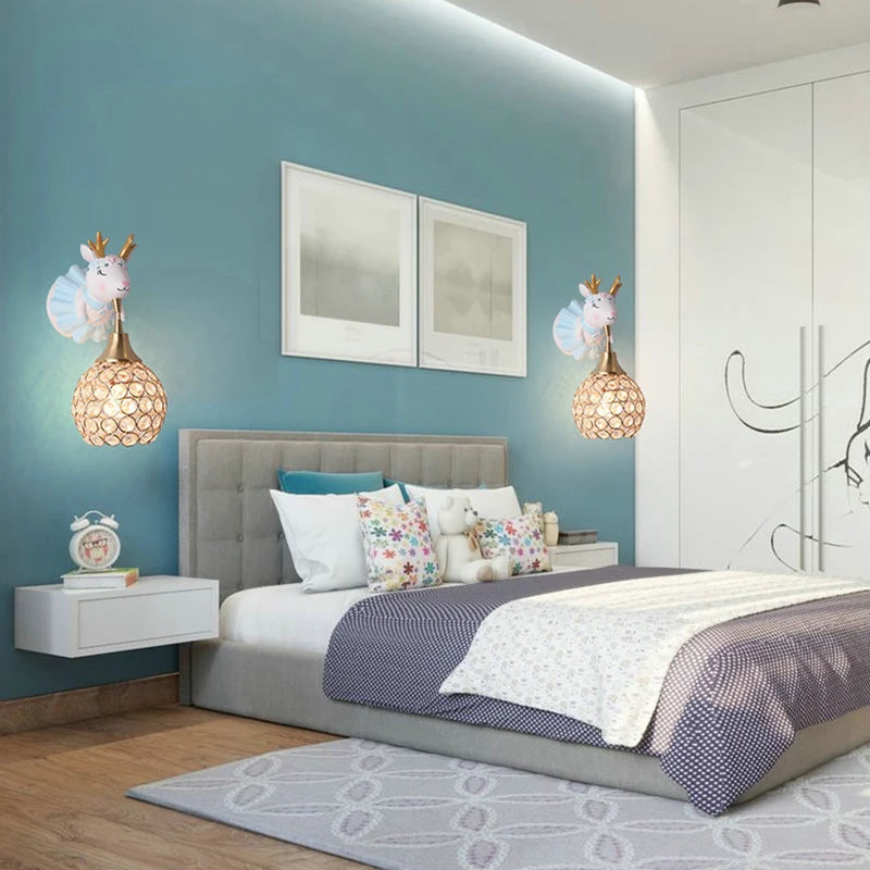 applique murale design animal éléphant et cerf pour enfants