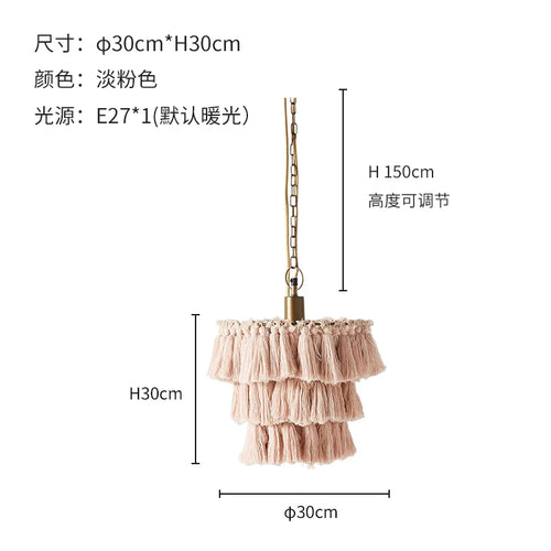 suspension moderne en coton avec pampilles design nordique artistique - vue 19 sur 22