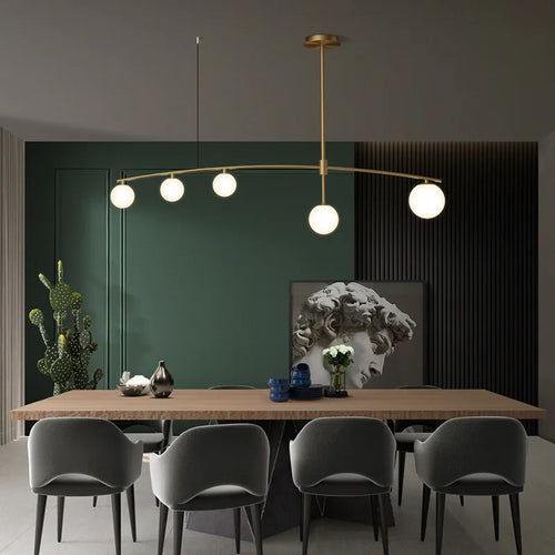 lustre moderne en métal et verre pour intérieur nordique