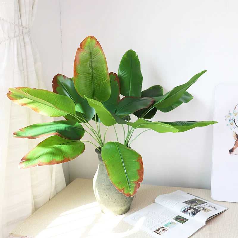 grandes plantes artificielles monstera et bananier pour décoration intérieure - vue 6 sur 9