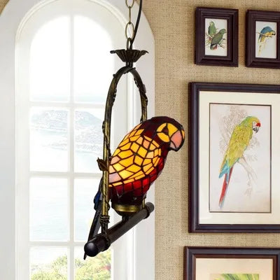 applique murale design en verre coloré motif perroquet - vue 15 sur 20