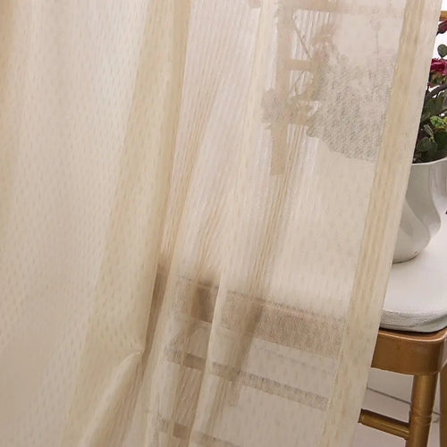 Voilage motifs floraux géométriques style européen salon chambre - vue 6 sur 8