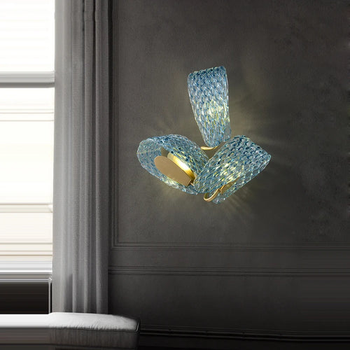 applique murale moderne en verre design doré et cuivré - vue 7 sur 14