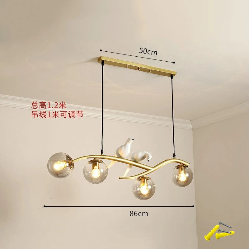 lustre moderne nordique en verre led pour restaurant bar - vue 8 sur 14