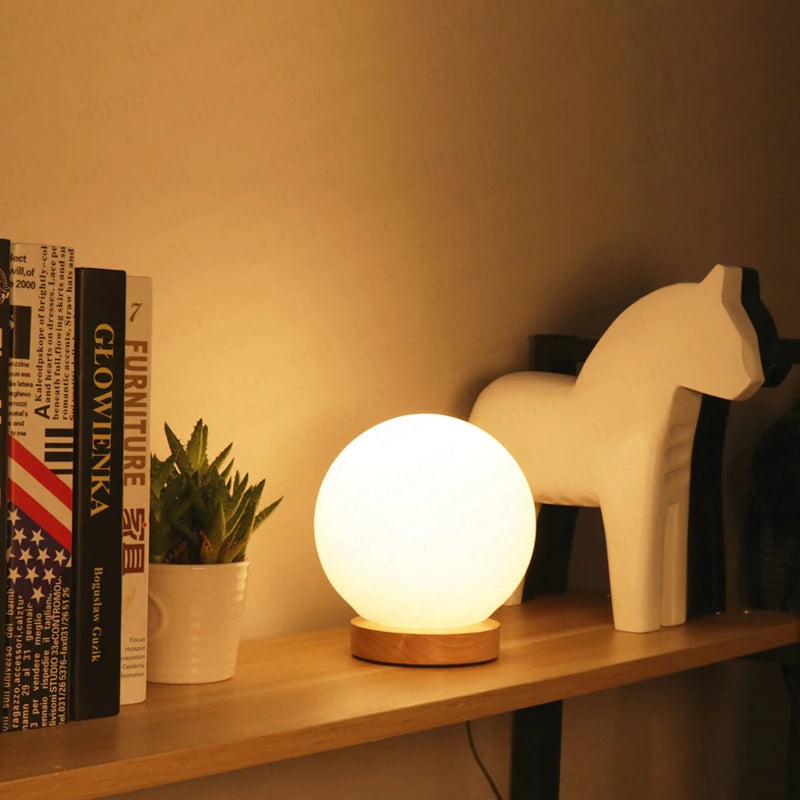 Lampe de table boule de verre Simple - vue 5 sur 8
