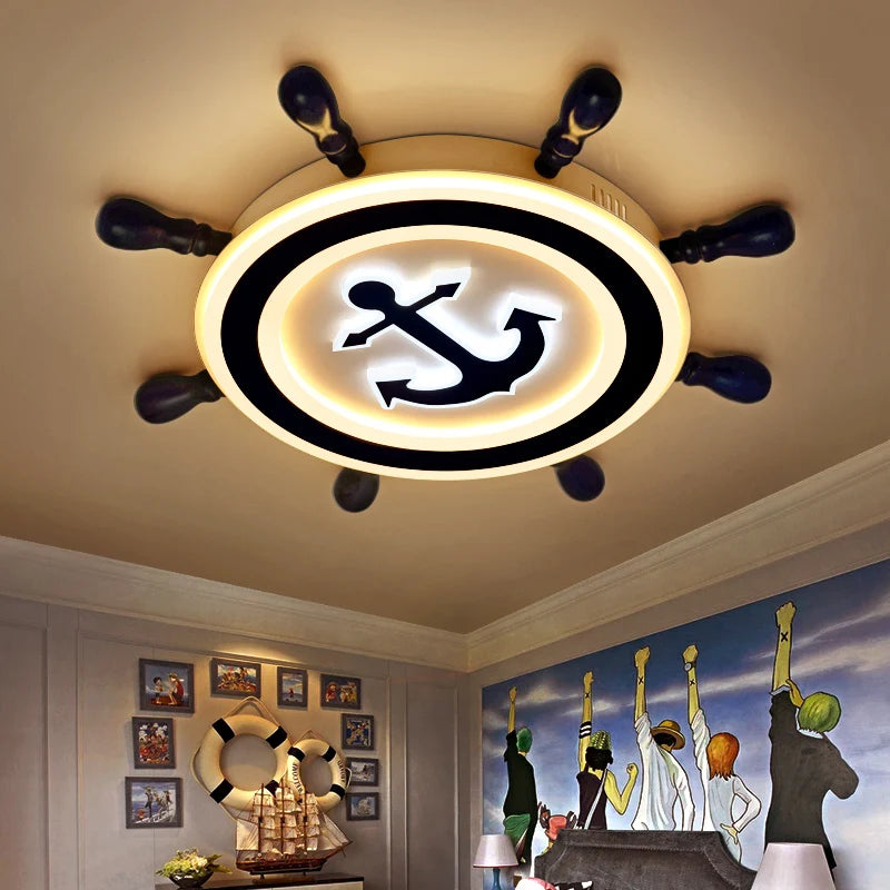 plafonnier moderne design pirate bateau éclairage décoratif LED - vue 4 sur 9