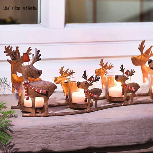 bougeoir en métal rétro éléphant fait main décoration de Noël - vue 6 sur 6