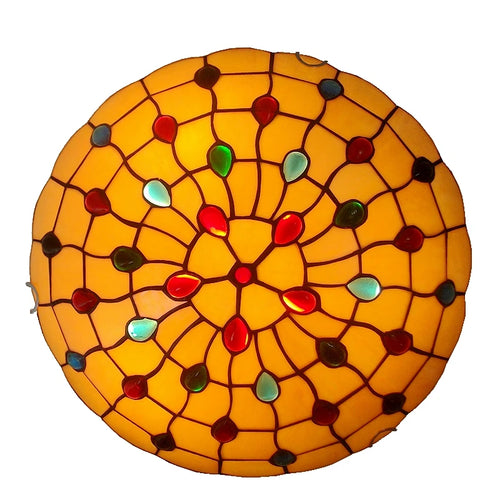 Factory Direct 16-inch The American Retro Ceiling Lamps Tiffany Stained Glass Art Of Living Room, Bedroom Balcony Lighting - vue 7 sur 6
