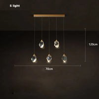 lustre en cristal et cuivre style art déco design moderne