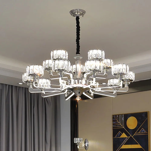 lustre en cristal moderne luxe pour décoration intérieure élégante - vue 5 sur 14