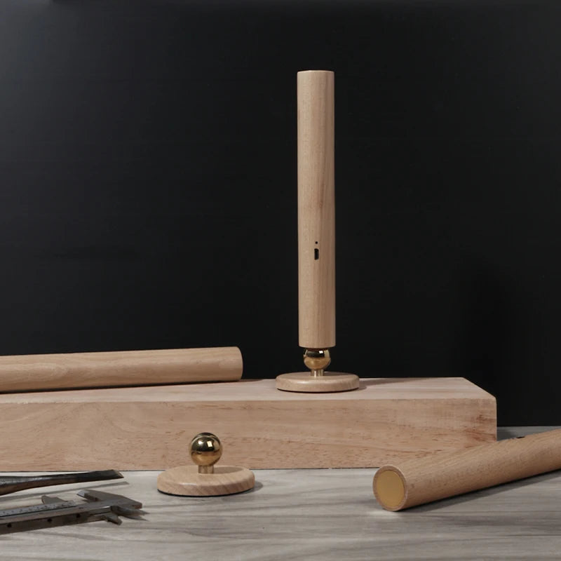 applique murale en bois avec chargement usb et luminosité réglable - vue 6 sur 7