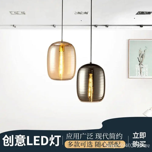 lustre en verre moderne led minimaliste luminaire suspendu art