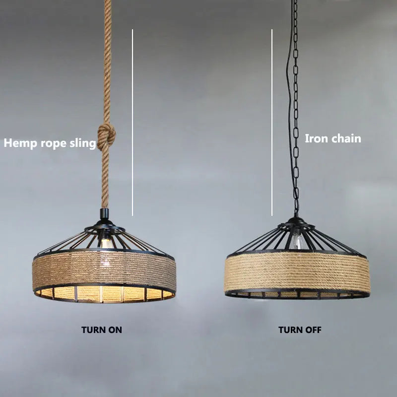 Corde de fer industrie américaine Loft lustre créatif phare Restaurant Bar café lumière salle à manger suspension lampe DropLight - vue 6 sur 10