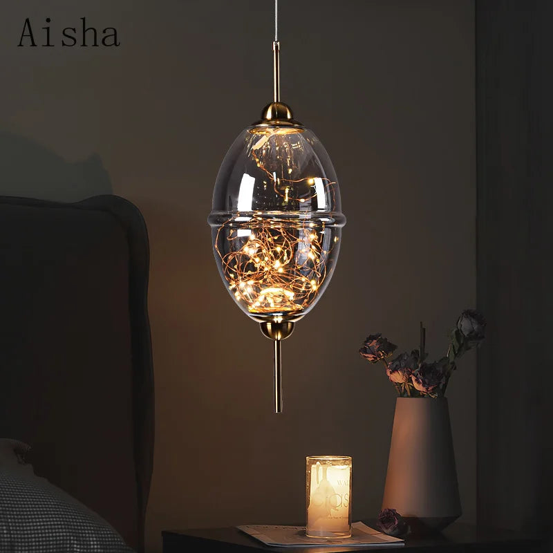 suspension moderne en verre créatif pour bar et magasin - vue 5 sur 11