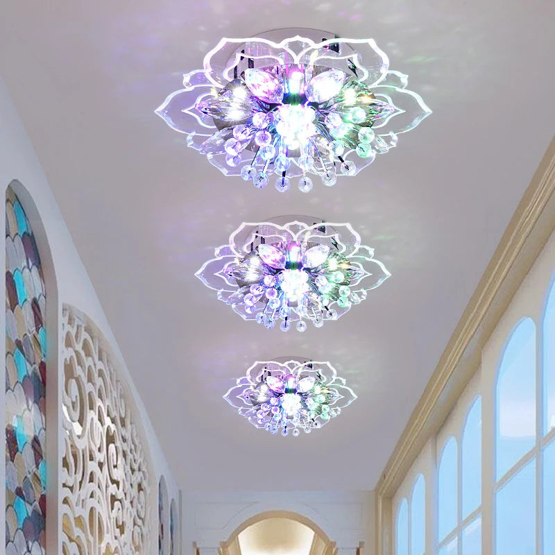 lustre en cristal fleurs pour décoration éclairage intérieur