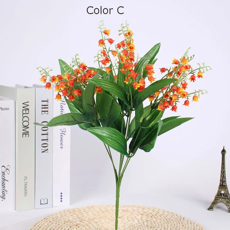 fleurs artificielles muguet bouquet de mariage décoration fête en plastique - vue 3 sur 5