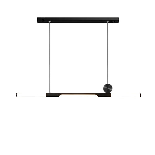Chandelier in long dining room, black / gold thickened glass modern chandelier, hall, coffee shop, study, LED bar chandelier - vue 7 sur 18