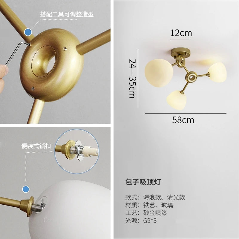 plafonnier de luxe design moderne créatif minimaliste pour éclairage intérieur - vue 4 sur 6