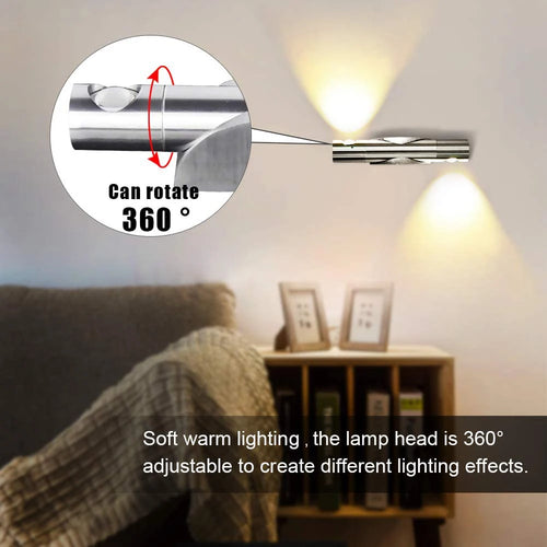 applique murale led moderne rotative et réglable décorative - vue 5 sur 7