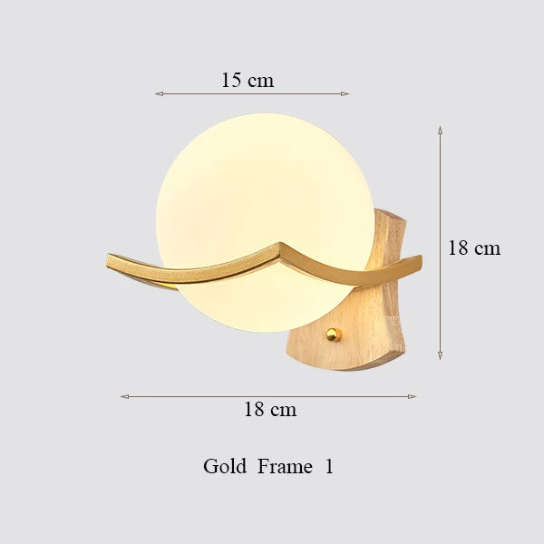 applique murale moderne en bois design lumineux décoratif en forme de lune - vue 16 sur 21