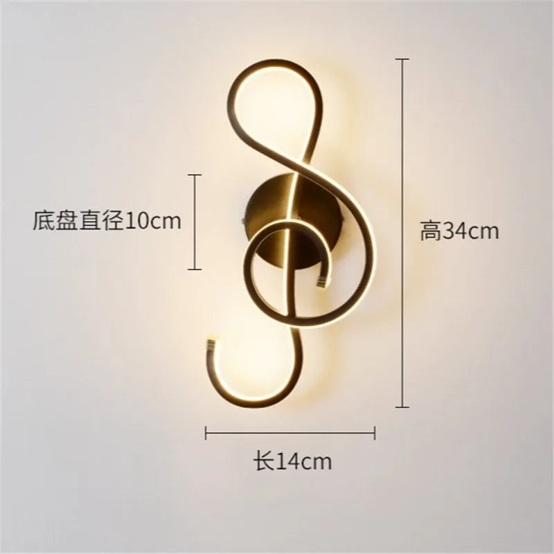 applique murale led en forme de clé de musique - vue 5 sur 8