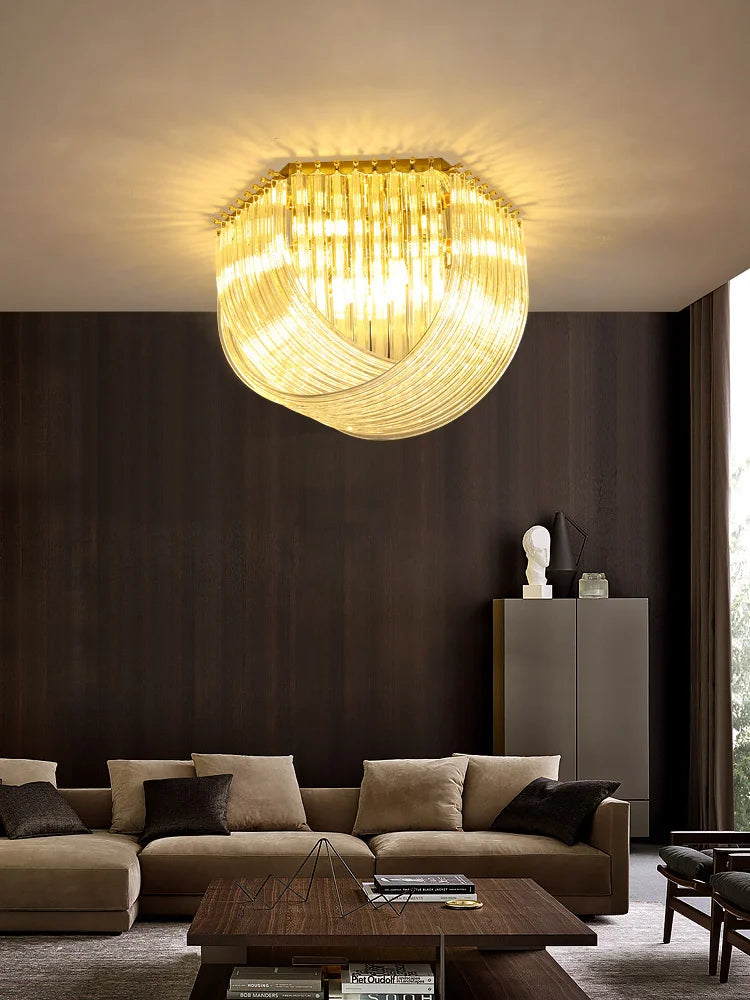 lustre suspendu design en chrome et argent pour éclairage moderne - vue 6 sur 15