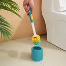 brosse de toilette à long manche avec détergent et accessoire mural