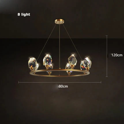 lustre en cristal et cuivre style art déco design moderne - vue 15 sur 22
