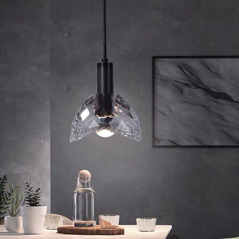 luminaire led suspension en cristal k9 de luxe postmoderne