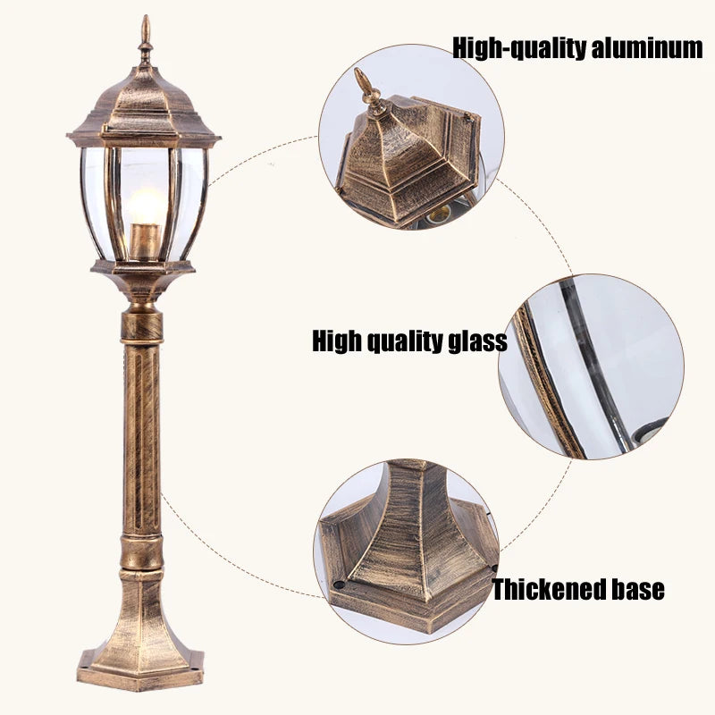 lampe de jardin rétro européenne étanche pour extérieur