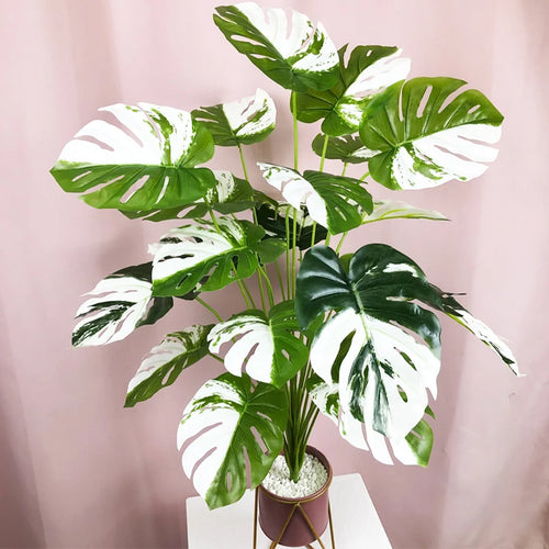 plantes monstera artificielles pour décoration tropicale et festive - vue 5 sur 10