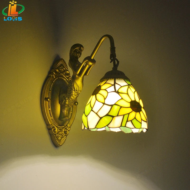 applique murale style tiffany éclairage mode sirène design élégant - vue 9 sur 13