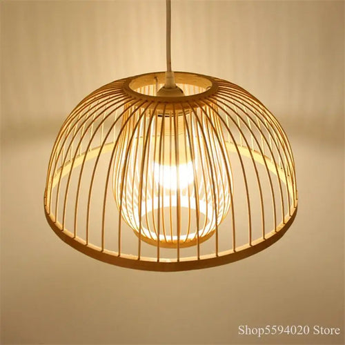 suspension en bois chinois design lumineux pour restaurant japonais - vue 2 sur 14