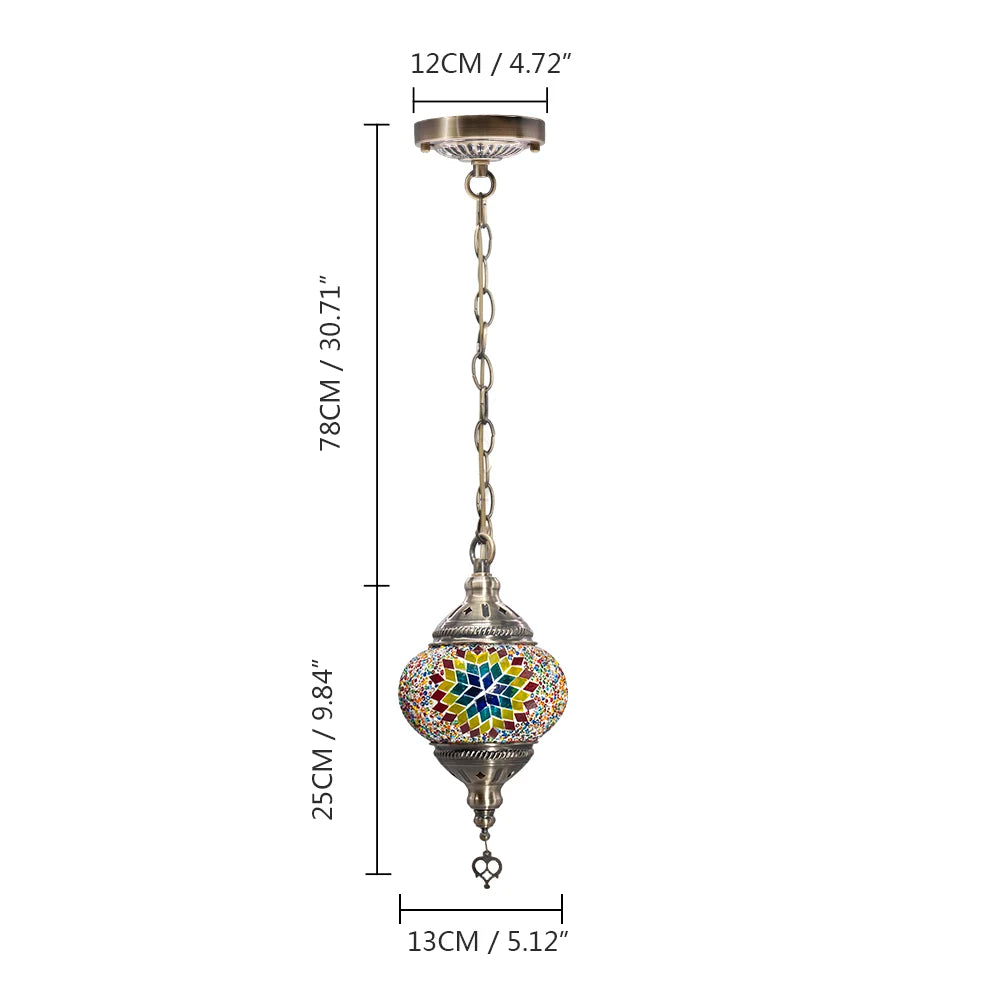 suspension turque en verre mosaïque artisanale décoration méditerranéenne - vue 13 sur 27
