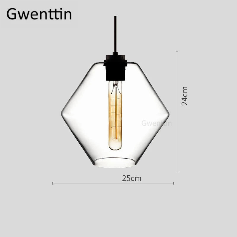 suspension moderne en verre teinté pour décoration intérieure - vue 14 sur 30