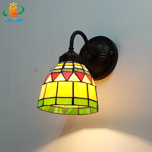 applique murale en verre teinté style européen avec éclairage LED - vue 3 sur 6