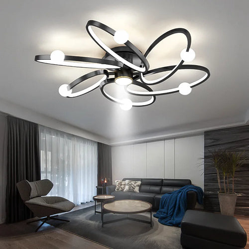 plafonnier led noir anneau maison décor luminaire
