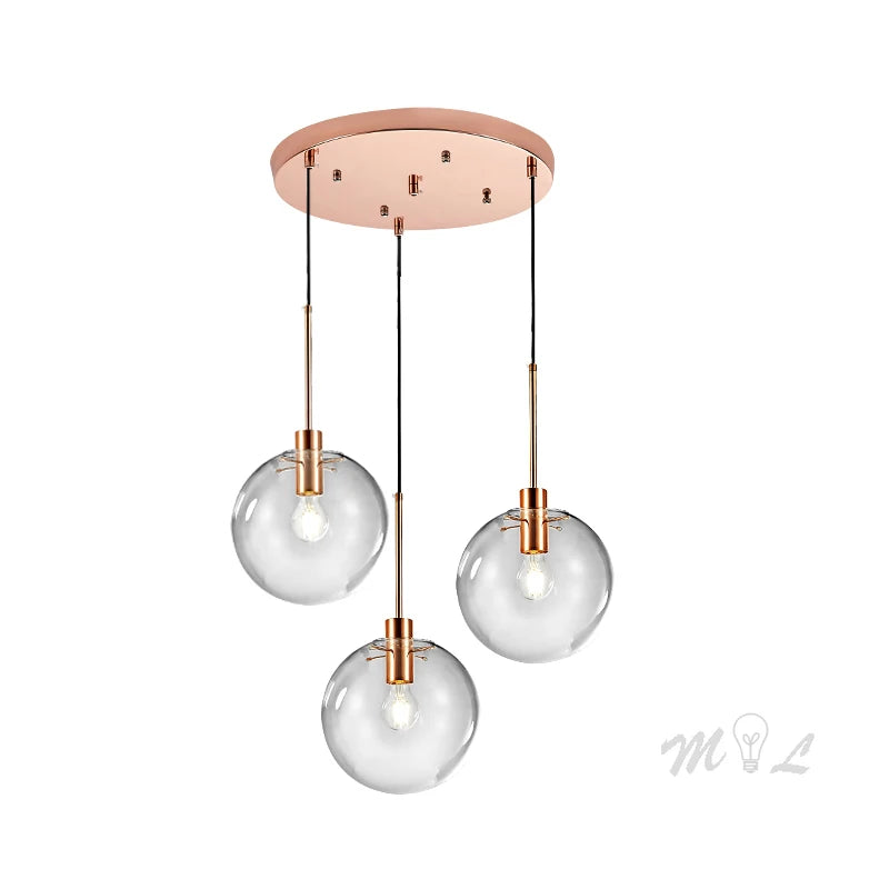 Suspension boules en verre et tige