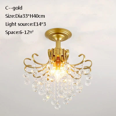 plafonnier led en cristal doré pour décoration moderne - vue 20 sur 22