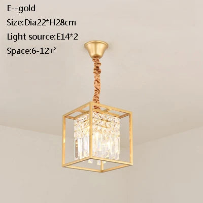 plafonnier led en cristal doré pour décoration moderne - vue 9 sur 22