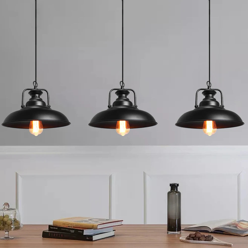 suspension loft industriel vintage lampe lustre rétro éclairage abat-jour - vue 3 sur 7