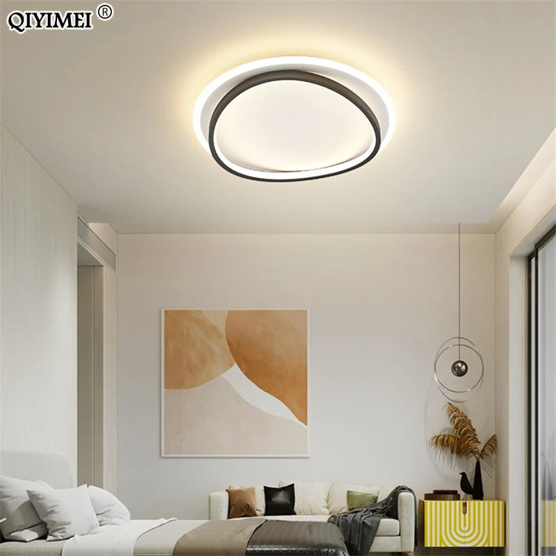lustre moderne en aluminium acrylique avec télécommande led - vue 4 sur 12