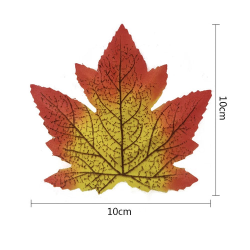 lot de 100 feuilles d'érable artificielles pour décorations festives - vue 14 sur 16