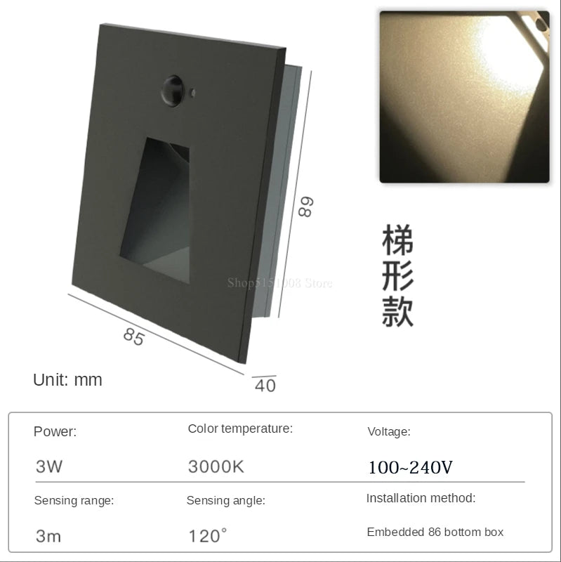 applique murale led à induction avec capteur pour corps humain - vue 10 sur 17