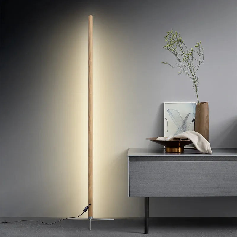 Lampadaire bois led design moderne - vue 4 sur 8