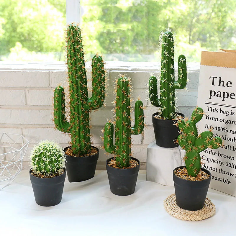 plantes tropicales cactus artificiel décoration intérieure succulente en plastique - vue 7 sur 9