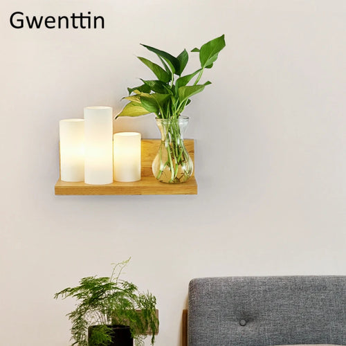 applique murale en bois et verre moderne à led à monter soi-même - vue 5 sur 14