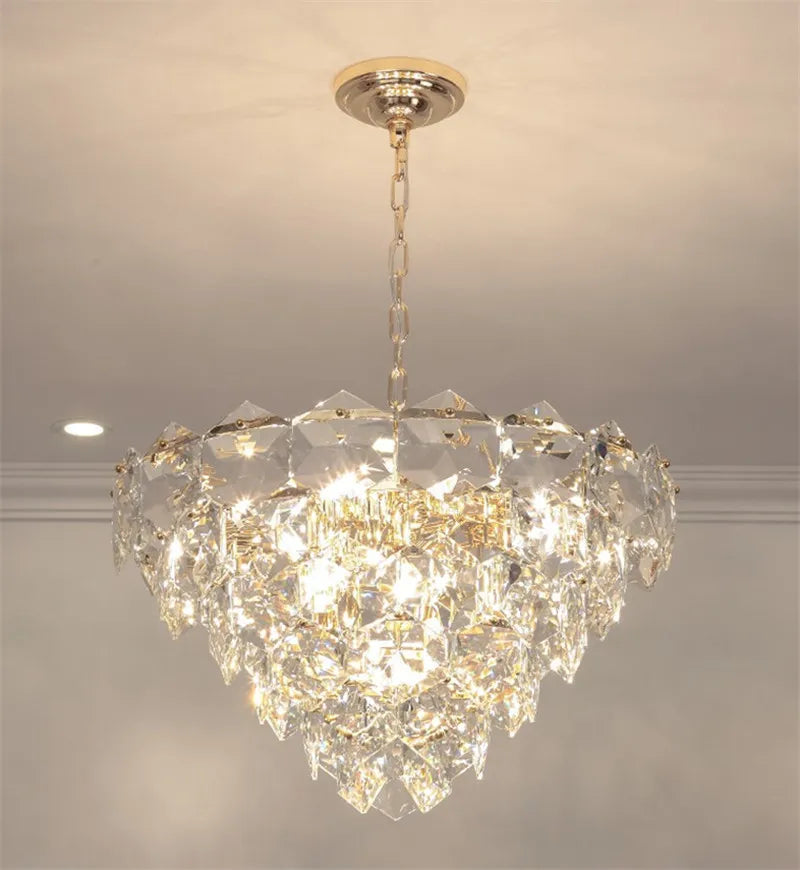 lustre suspendu à led en métal doré moderne et élégant pour éclairage intérieur
